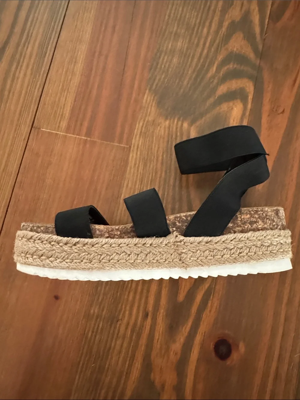 Steve Madden Black Espadrille Platform Sandals with Ankle Strap